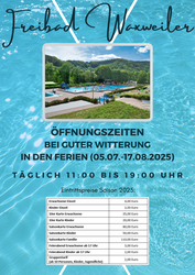 17.08.2025 Freibad Waxweiler Ferien Öffnungszeiten