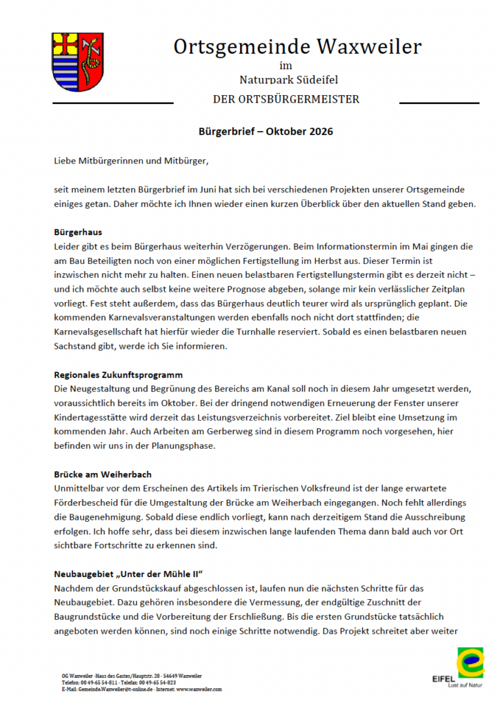 Bürgerbrief Oktober 2026